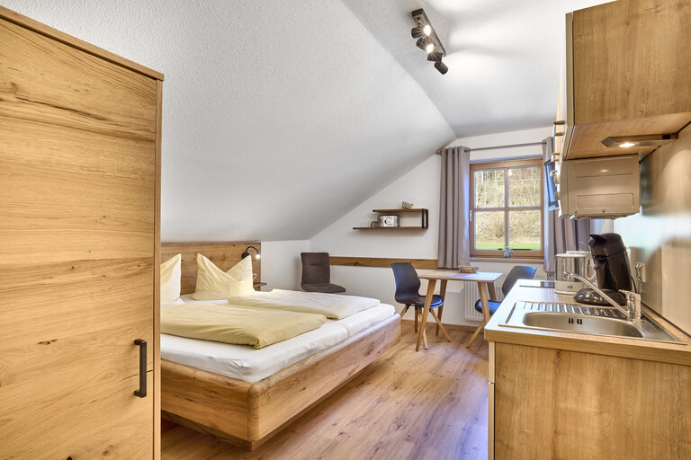 Ein Schlafzimmer im Kuhstall.