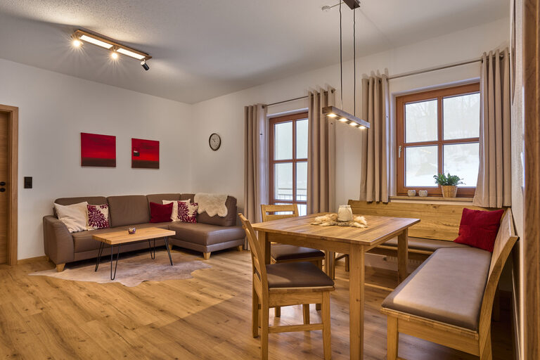 Die moderne Ferienwohnung Kuhstall bietet umfangreichen Komfort auf Ihrem Urlaub auf dem Bauernhof im Bayerischen Wald.