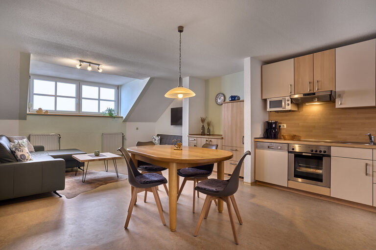 Der Taubenschlag bietet eine große Küche zum Kochen und Backen in Ihrem Urlaub.